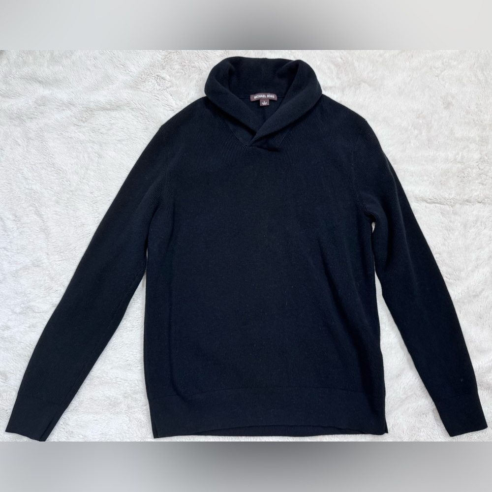 MICHAEL KORS MENS Wool-Blend Shawl Sweater
